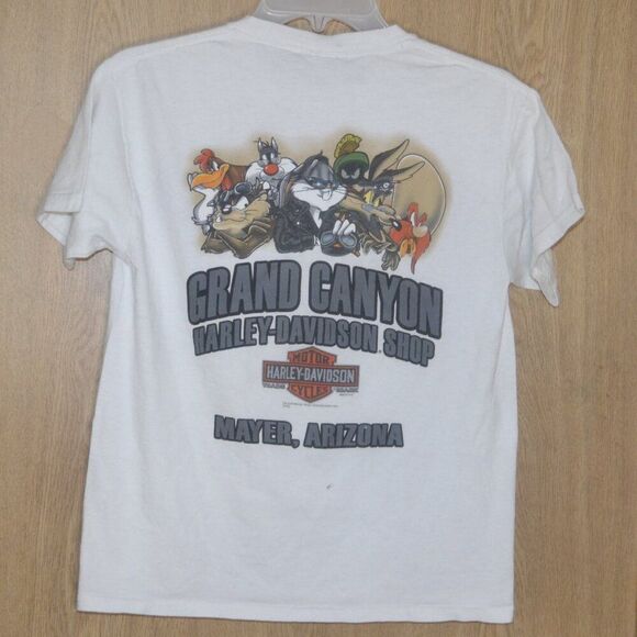 Harley Davidson Looney Toons Grand Canyon Arizona Graphic Draffy Duck T-shirt - Picture 3 of 16